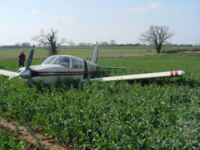 Crashed Piper in Field